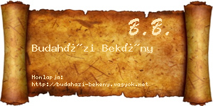 Budaházi Bekény névjegykártya